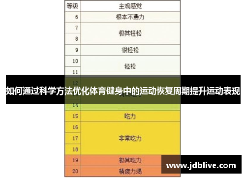 如何通过科学方法优化体育健身中的运动恢复周期提升运动表现